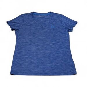 Under Armour - Heathered Blue HeatGear V-Neck Tee